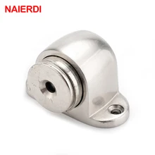 NED Zinc Alloy Door Stop Casting Powerful Floor-mounted Magnetic Holder 54mm*35mm Satin Nickel Brushed Door Stopper