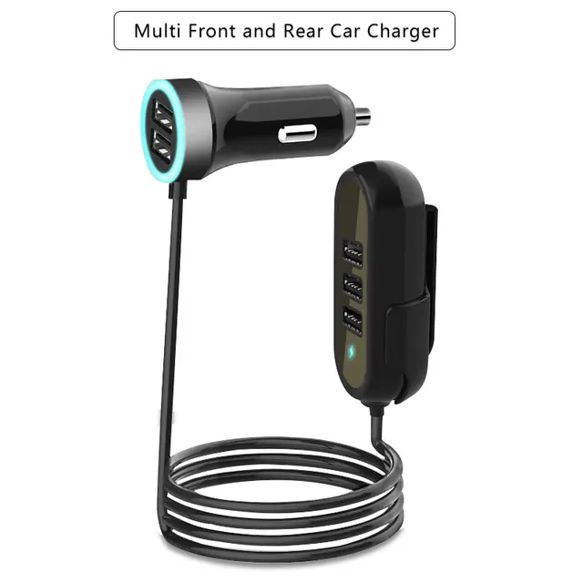 $US $10.44  Multi 5 Ports Car Charger For iphone Samsung Tablet rear seat fast car charger 5.8A Universal Usb E