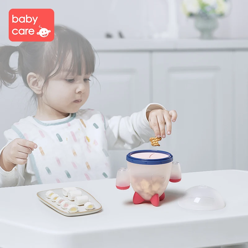 Babycare портативная чашка для закусок против брызг детского фруктового питания забавная ракета чашка для закусок контейнер для детского питания