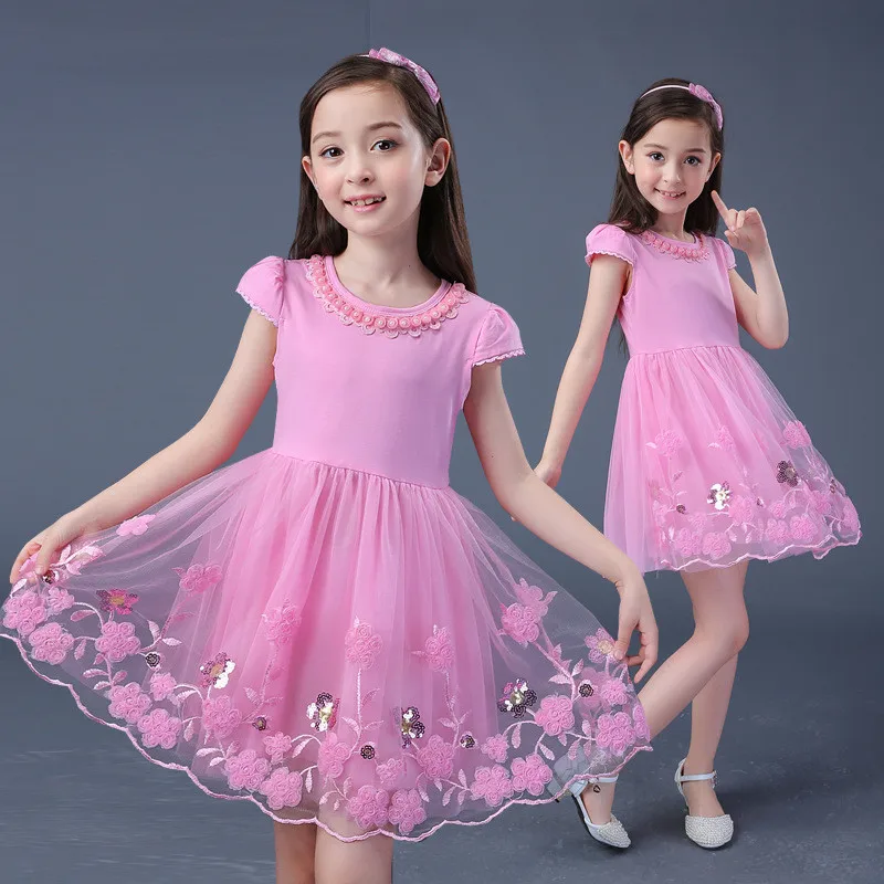 

Cut Girl Summer Lace Flower Girl Dresses O-Neck Ruched Kids Prom Dresses Ball Gown 12 Years Birthday Party Christening Dress