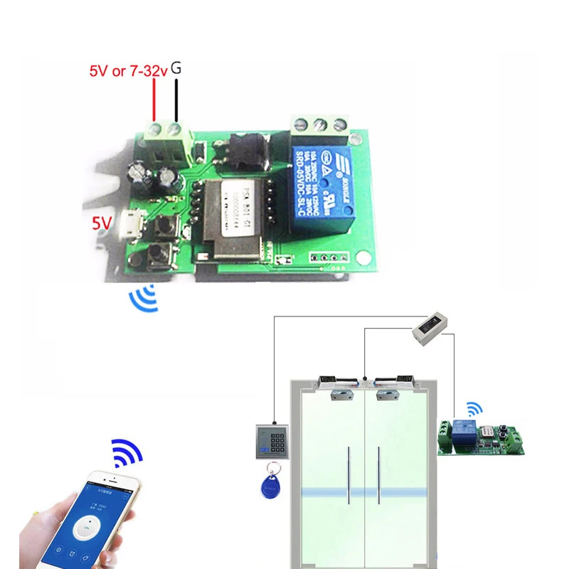 Sonoff переключатель Wi-Fi беспроводной модуль реле умный дом автоматизация для доступа к компьютеру dc5V/12 В 24 В 32 В толчковой/самоконтрящаяся IOS