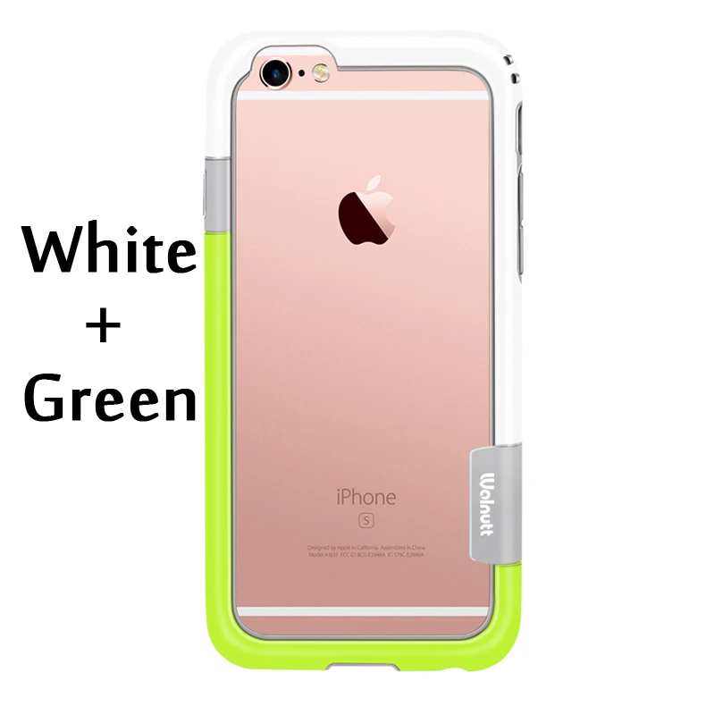 Для 6с плюс 5.5 дюймов 6 цветов Walnutt мягкие TPU защита для iPhone 6 - Цвет: White and Green