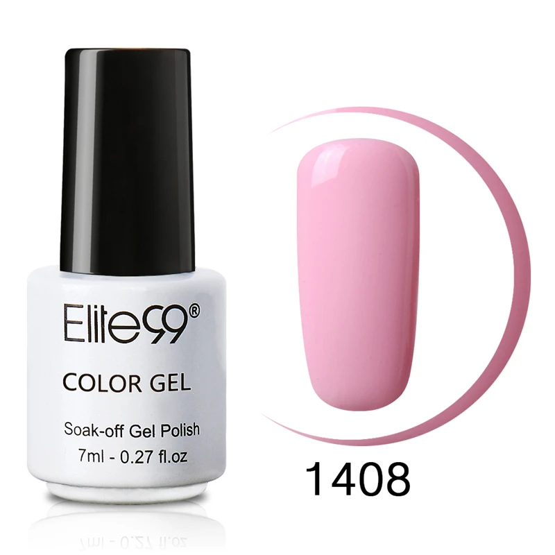 Elite99, 7 мл, Классический Гель-лак для ногтей, телесный цвет, розовый цвет, замачиваемый, УФ светодиодный гель для ногтей, эмаль, Полупостоянный Гель-лак, дизайн - Цвет: 1408