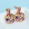 LUOTEEMI New American Style Multicolour Cubic Zirconia Round Shape Small Pendant Earrings For Women Gifts Brinncos ► Photo 3/6