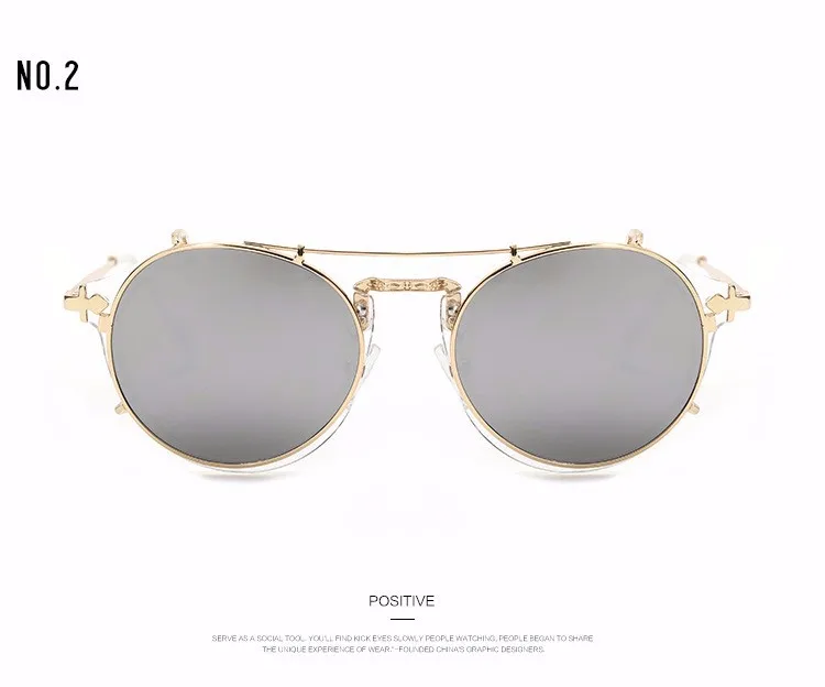 JackJad 2021 Fashion Style SteamPunk Clamshell Removable Sunglasses Vintage Retro Brand Design Sun Glasses Oculos De Sol Gafas