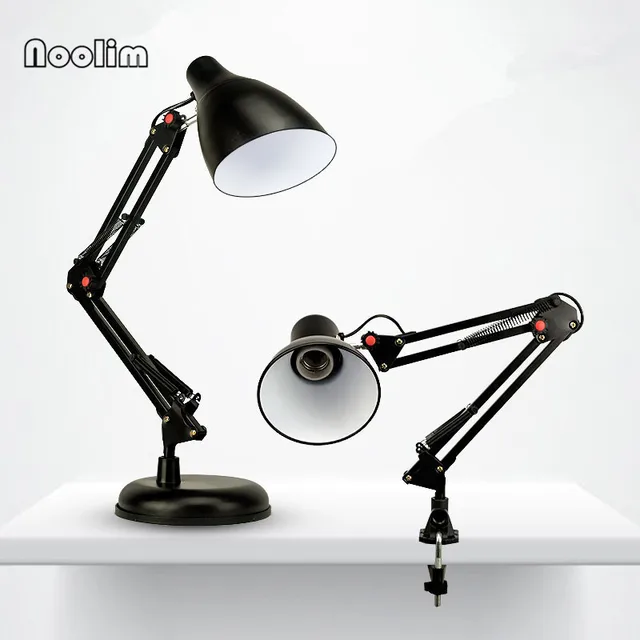 Us 24 8 Noolim Long Swing Arm Adjule Classic Desk Lamps E27 Led With Switch Table Lamp For Office Reading Light Base And Clip In