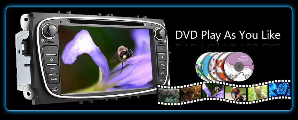 Cheap Eunavi Quad core 2G RAM Android 9  2 din Car DVD Player Car Radio GPS Navi for Ford Focus Galaxy with Audio tereo Head Unit 21