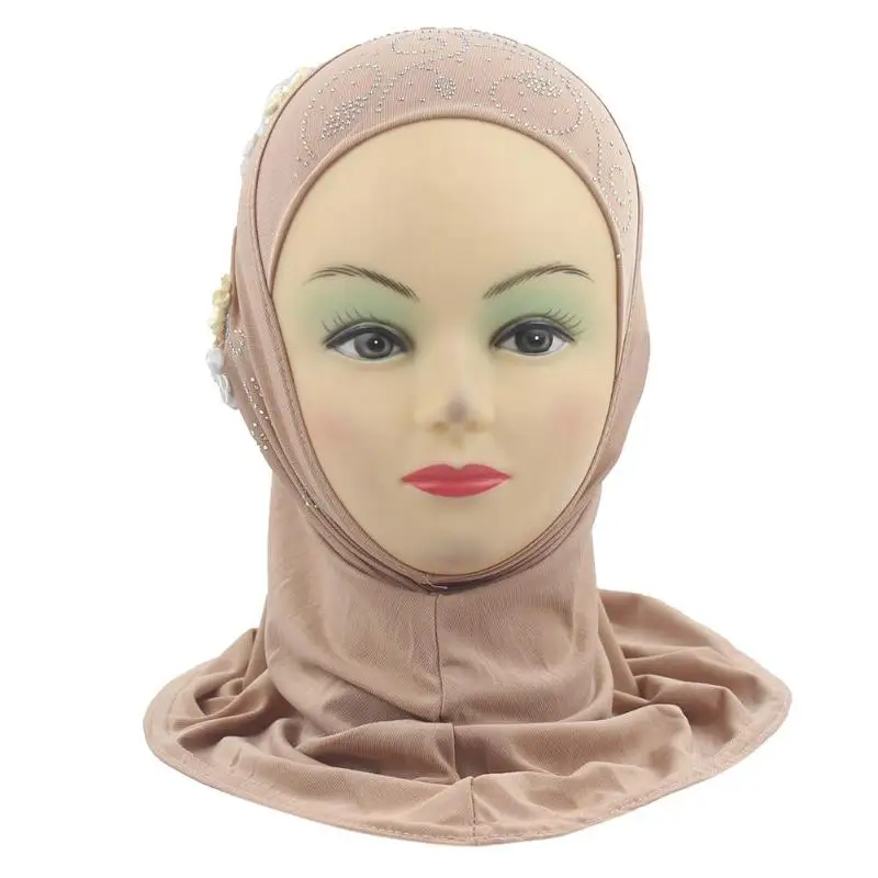 Мусульманский платок горный хрусталь мягкий козырек кисточкой Headwrap детей головной убор дышащий обертывания кепки - Цвет: B-05