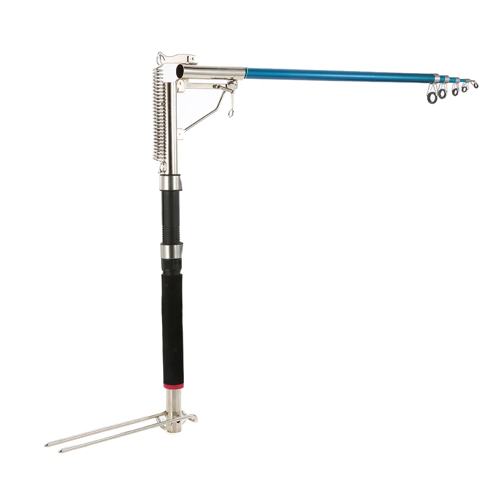 1.8m 2.1m 2.4m 2.7m Automatic Fishing Rod (Without Reel) Sea River Lake Stainless Steel Automatic Fishing Rod Fish Pole