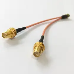 SMA мужчин 2X RP-SMA женский (Мужской Pin) тип Y Splitter Combiner помощью соединительного кабеля RG316 15 см 6"
