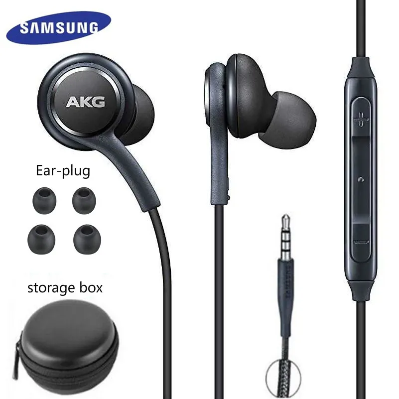 SAMSUNG Earphones Black IG955 3.5mm In ear with Microphone Wire Headset for Samsung Galaxy S8 s9