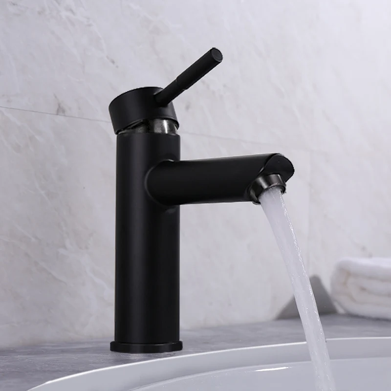 

Water table pots washbasin bathroom pull type rotary hot water basin faucet black