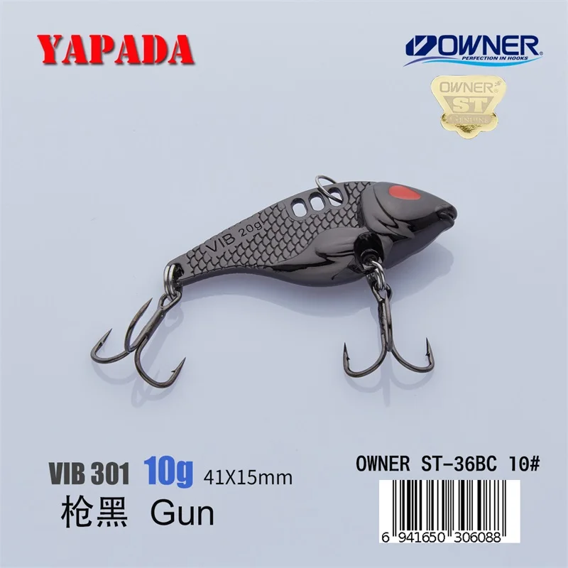 YAPADA VIB 301 Tycoon 10 г/15 г владелец тройной крючок 41-47 мм перо многоцветный цинковый сплав металл VIB рыболовные приманки - Цвет: Gun 10g