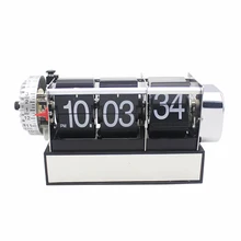 1 Piece 2 Colors Creative Design Auto Flip Mini Alarm Desktop Clock For Art Home Bedroom Decoration Table Clock (Black & White)