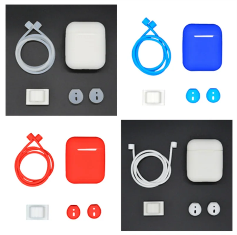 DISOUR 4 в 1 мягкий силиконовый чехол для Airpods с защитой от потери водонепроницаемый