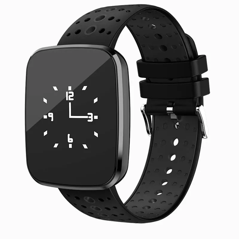 black HAOBA умный браслет Bluetooth пульсометр кровяное давление монитор сна Шагомер фитнес-браслет для IOS Android xiaomi oppo - Цвет: black