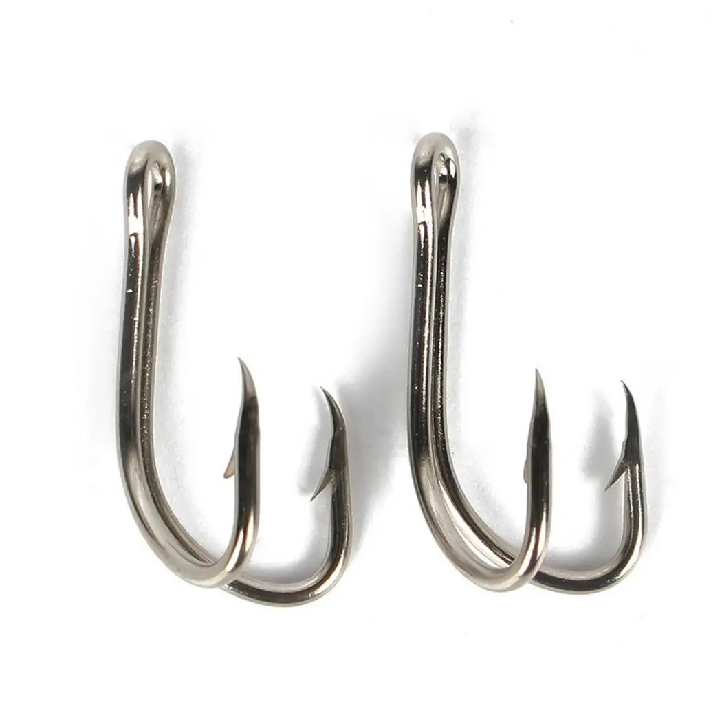 

20Pcs/Pack Metal Fishing Fish Long Spiky 1# 2# 4# 6# 8# Double Fashion Hooks Pond Multicolor Lake River