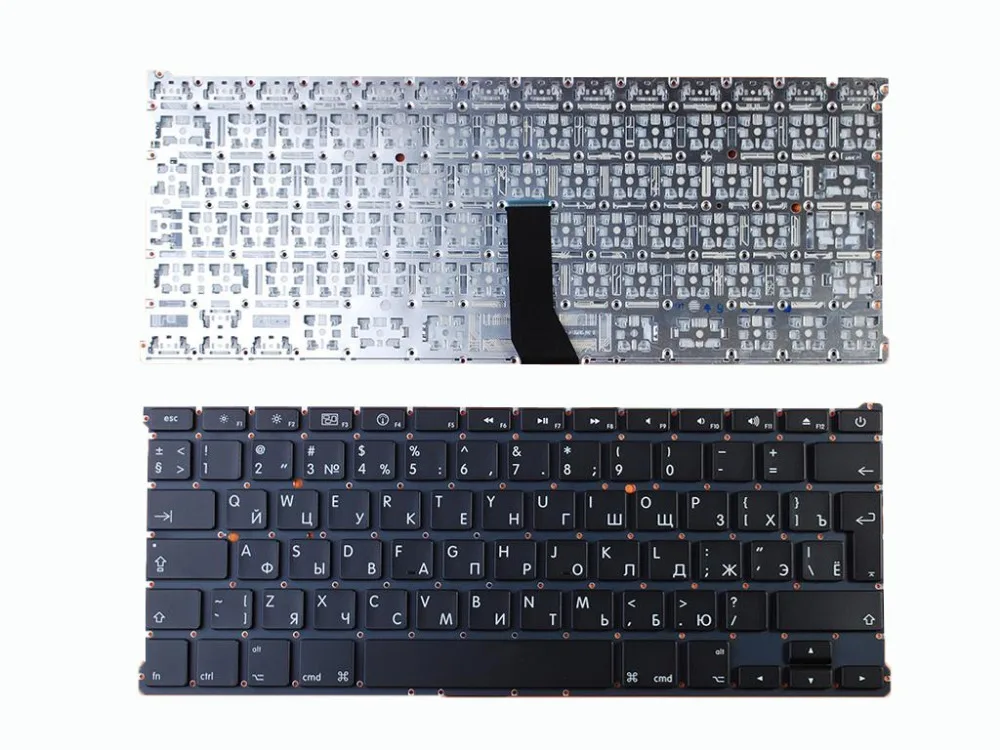 New RU Russian Keyboard For APPLE Macbook Air A1369 13" BLACK For 2010,For Backlit Repair