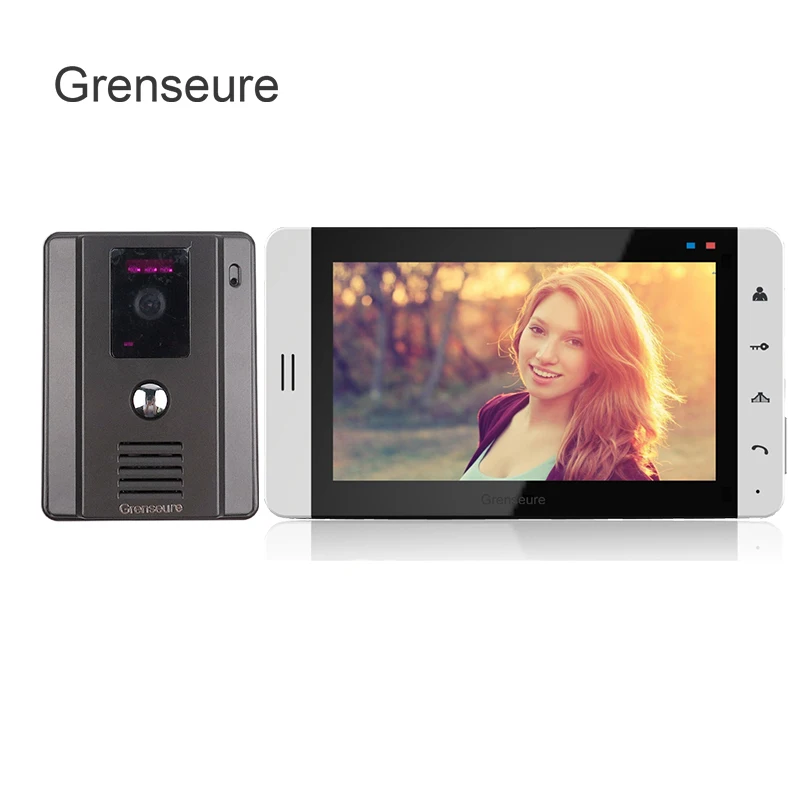 

FREE SHIPPING Home phone New 7" Color White Touch Key Screen Video Door Phone Intercom System + Night Vision Camera IN STOCK