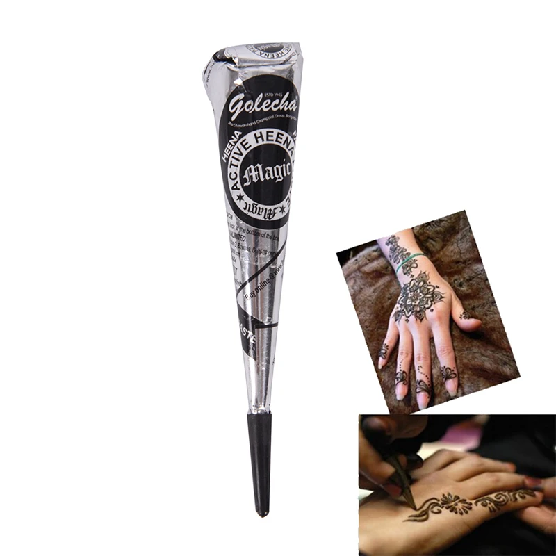 25g Black Henna Cones Indian Henna Tattoo Paste For Temporary Tattoo Body Art Sticker Mehndi Body Paint