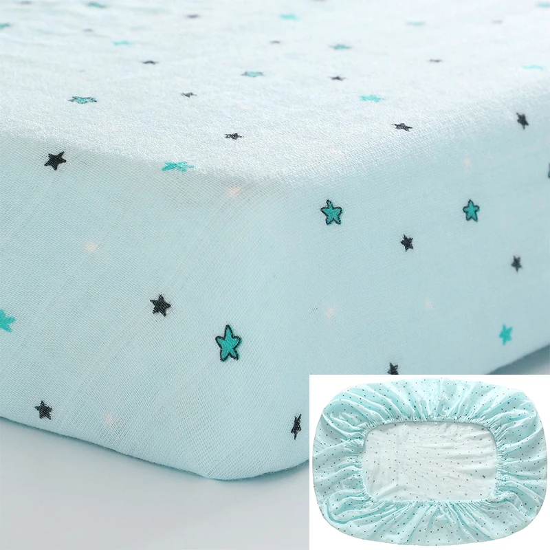 1Pcs 100% Cotton Fitted Crib Sheet Soft Baby Bed Mattress Cover Potector Unicorn Newborn Bed for baby girl boys 130x70cm