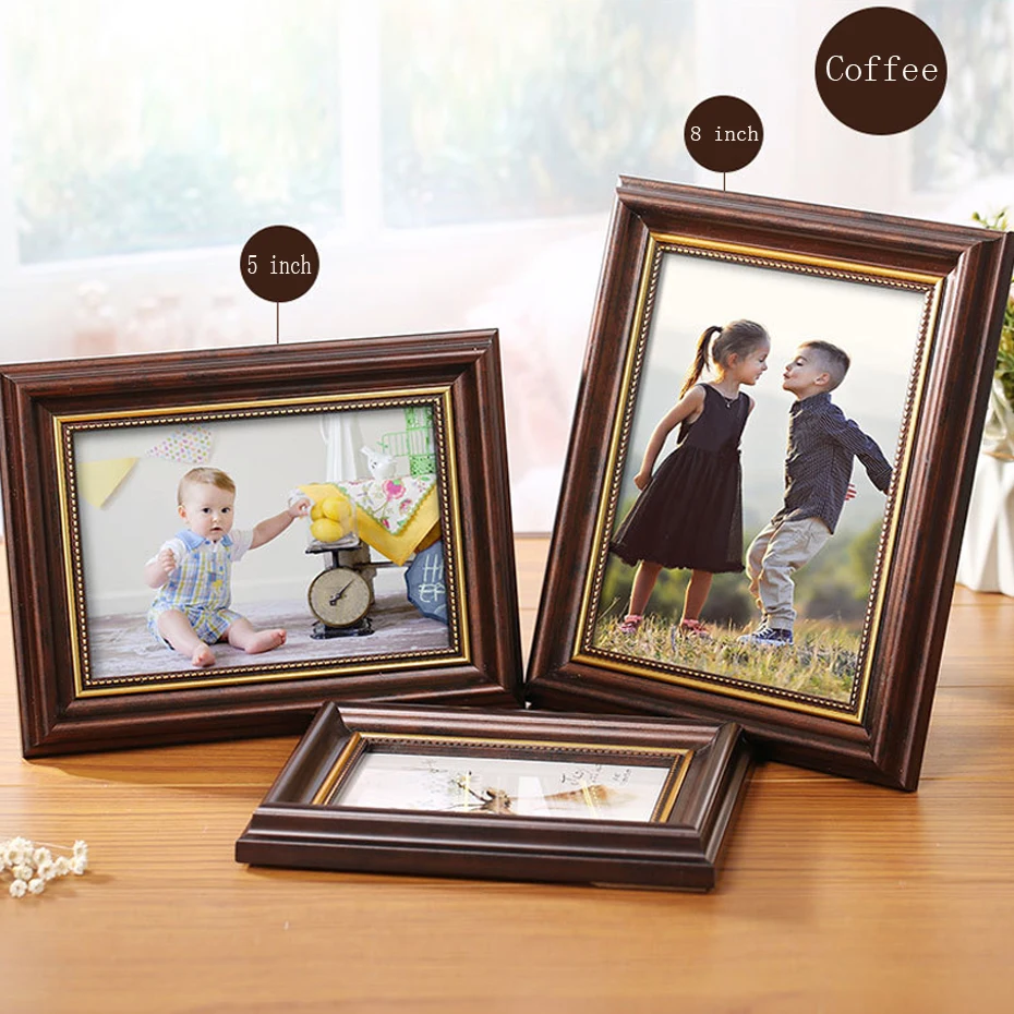 Europe Vintage Originals Wood Grain Photo Frame Wall Art Frame Wall Art Decor Table Pictures Frame Birthday Gifts Home Decor (11)