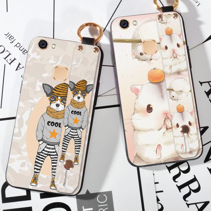 

Hand Strap Case For BBK Vivo V5 Lite Y66 Y67 Y69 3D Frosted Cute Dog Back Cover For Vivo V7 Plus Y71 Y75 Y79 Fashion case