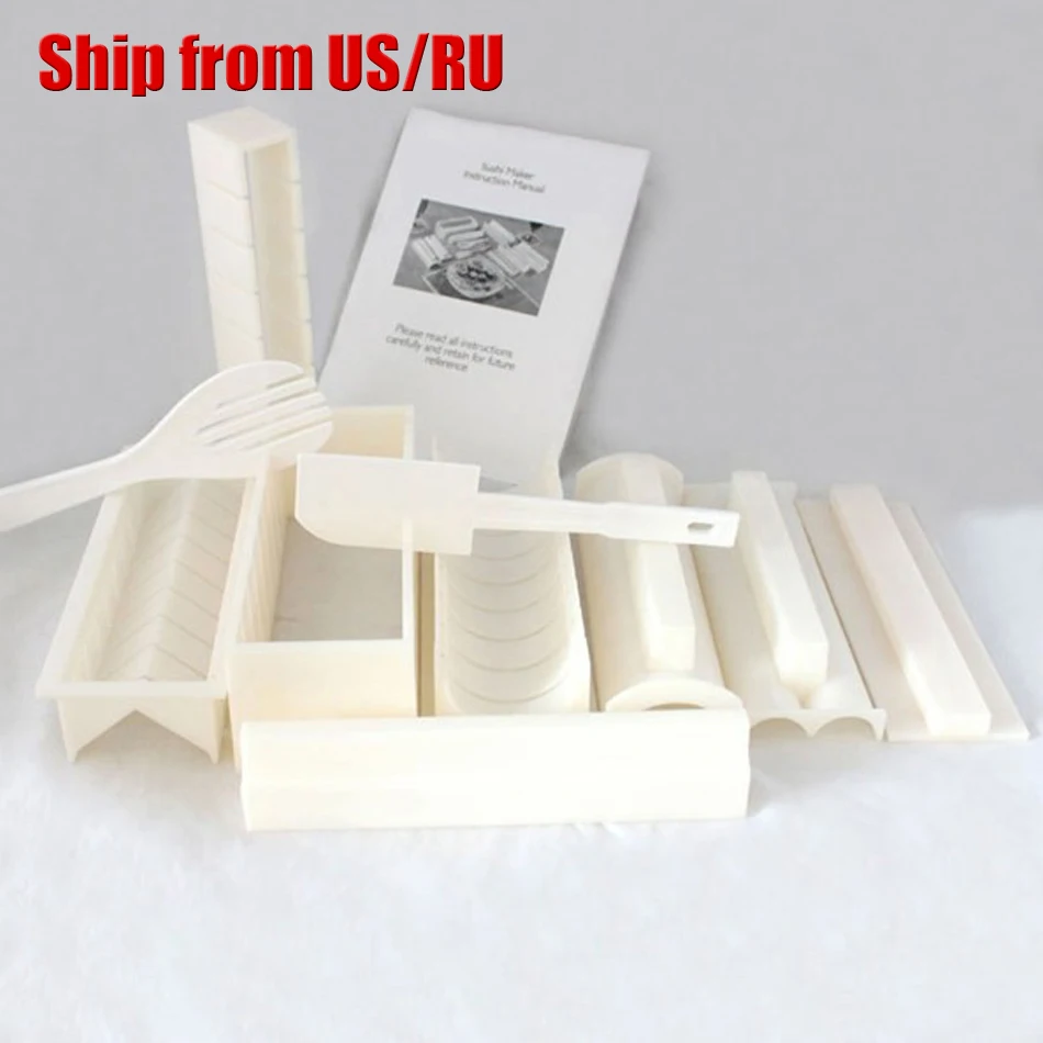 Free shipping 11pcs DIY Sushi Master Maker Rice Mold Kitchen Sushi Making Machine Tool Set Perfect