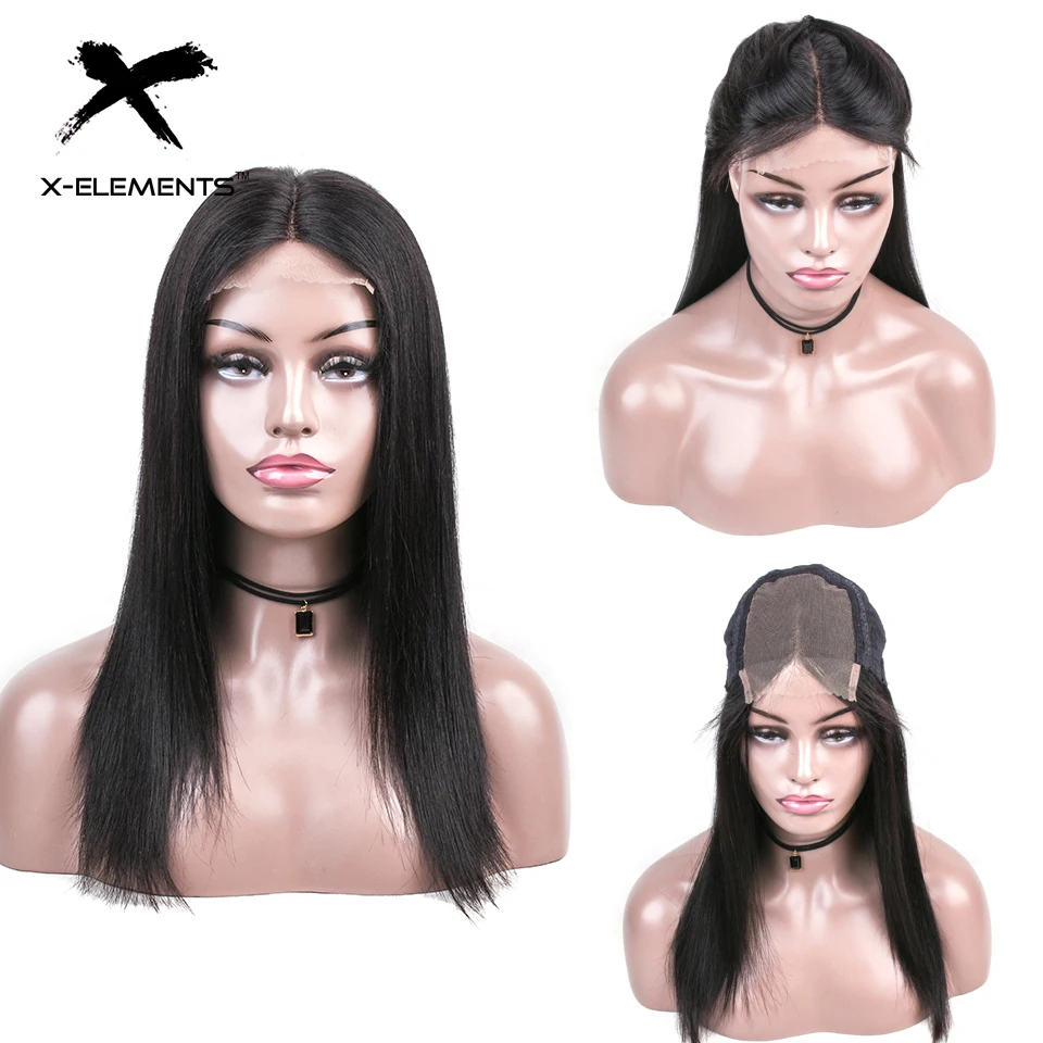 Brazilian Straight Lace Wig Remy Hair 150% Density Lace Front Human Hair Wigs With Baby Hair 4x4 Lace Closure Wig X-Element Hair (11)