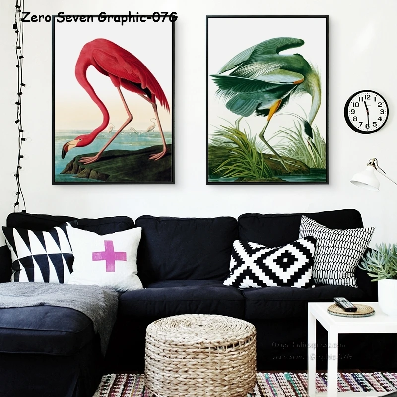 

07G Nordic Animal Bird Flamingo A4 A3 Canvas Art Painting Print Poster Picture Living Room Bedroom Home Wall Decoration Fresco