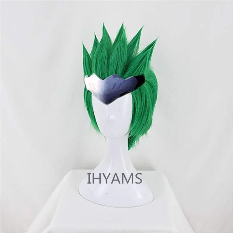 

Overwatch OW Genji Short Green Cosplay Wig + Wig Cap