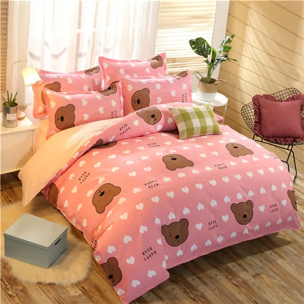 Домашний текстиль, логотип бренда Комплект постельного белья Hello Kitty, детская одежда с рисунком из мультфильма, розовые пододеяльник простынь и наволочки - Цвет: style16