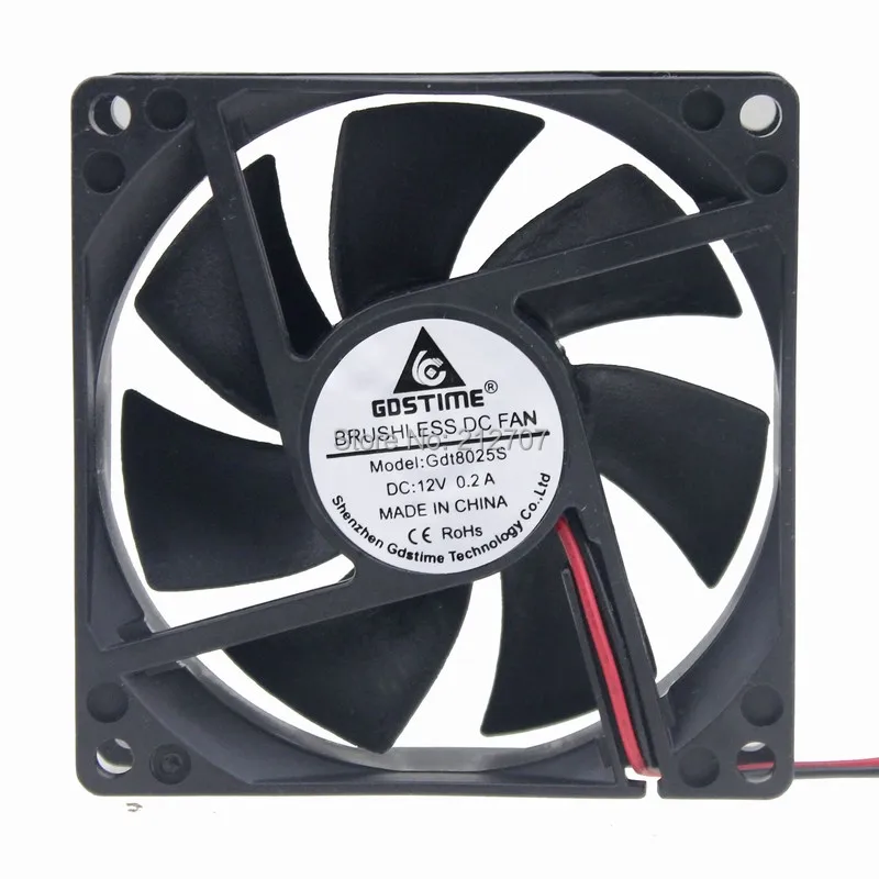 Gdstime 80mm x 25mm 8025S 8cm 12V Sleeved DC Brushless Cooling Fan 2800RPM 43.6CFM Gdstime 80mm x 25mm 8025S 8cm 12V Sleeved DC Brushless Cooling Fan 2800RPM 43.6CFM