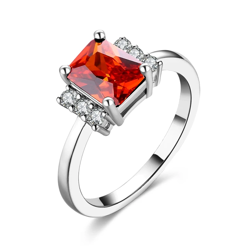 

Garilina Fashion jewelry Romantic Garnet silver womens Anniversary ring R2253