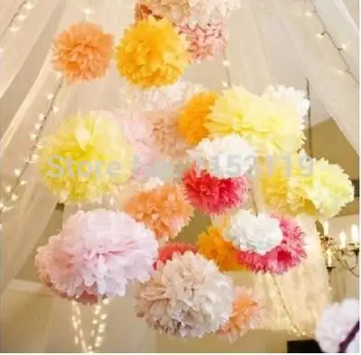 Wholesale 100pcs 4&quot 10cm Tissue Paper Flower Pom Poms Ball Pick Your Colors Wedding Birthday Party decoration Craft |