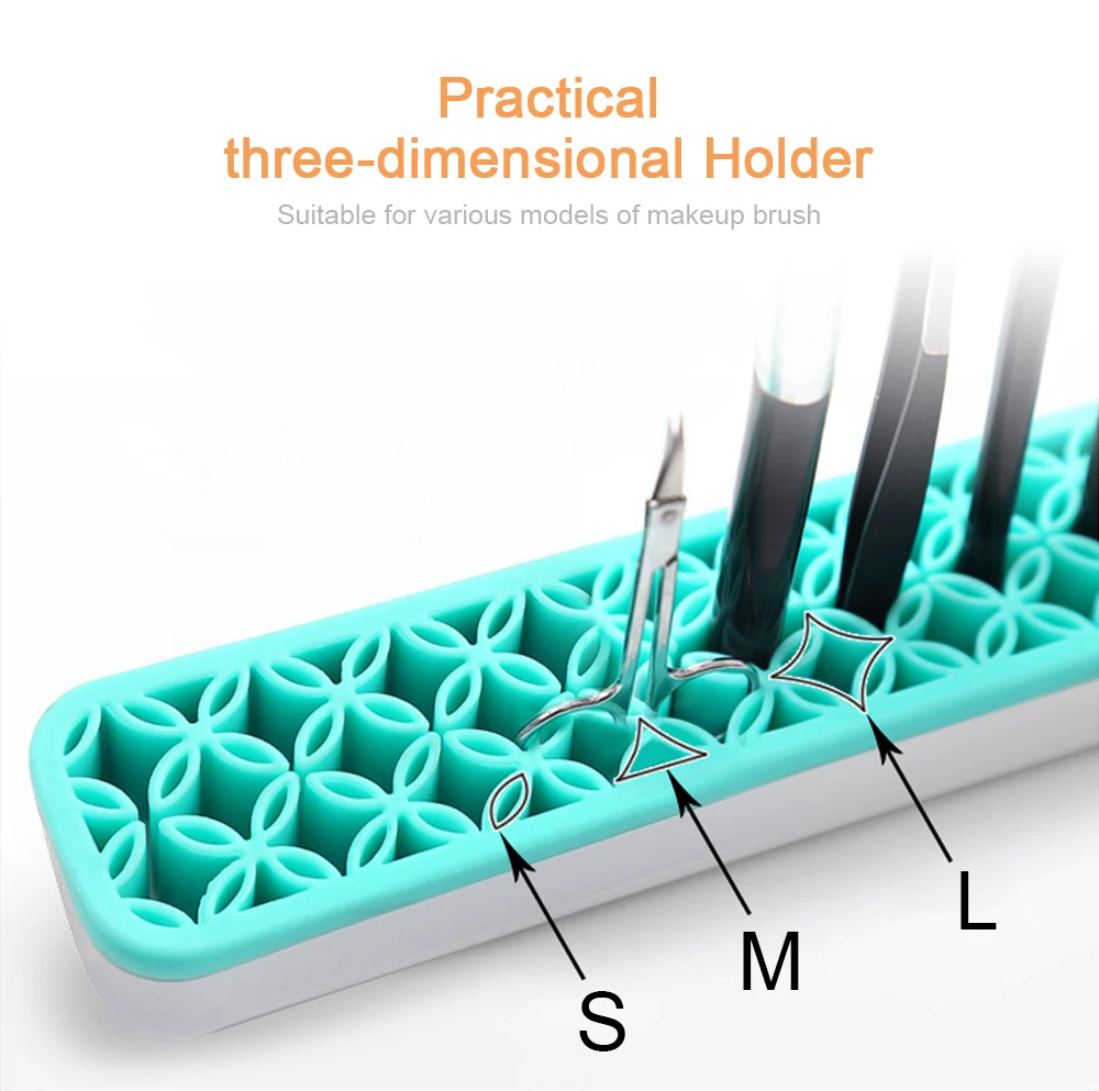 Волшебный силиконовый держатель для кистей для макияжа, портативный держатель для кистей для макияжа, коробка для хранения инструментов для макияжа, косметическая коробка для кистей, 3 цвета