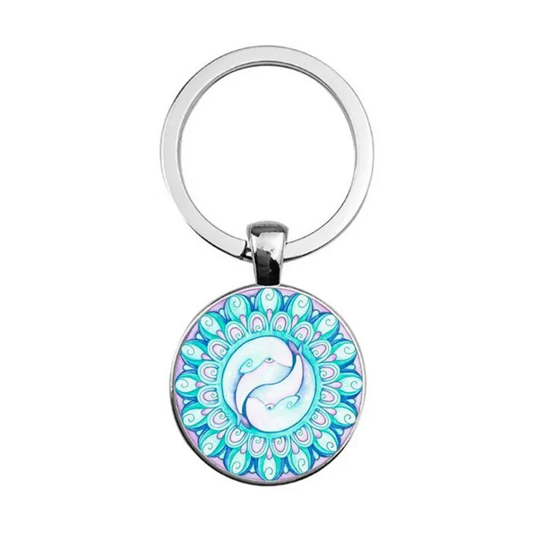 

2pcs DIY Time Gem Mandala Pendant Keychain~AA