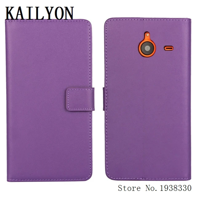 KAILYON популярный чехол из натуральной кожи для Nokia microsoft Lumia 640 XL 640XL LTE Dual SIM флип бумажник чехол для задней панели сотового телефона защита S - Цвет: Фиолетовый