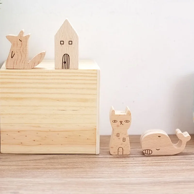 

1PCS Original Design Creative Wooden Message Clip Cartoon Animal Business Card Holder Photo Folder Multi-Function Clips