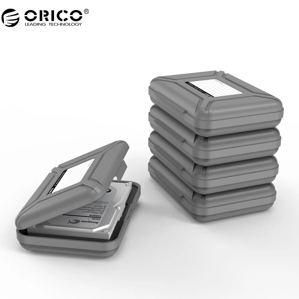 Защитный бокс ORICO 5 Bay 3,5 дюйма/чехол для хранения жесткого диска(HDD) или SDD с водонепроницаемой функцией-5 шт./лот - Цвет: PHX-5S