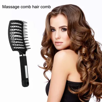 

NEW Professional Anti-static Hair Brush Curved Row Comb Scalp Massager Barber Hairdressing Styling Tools