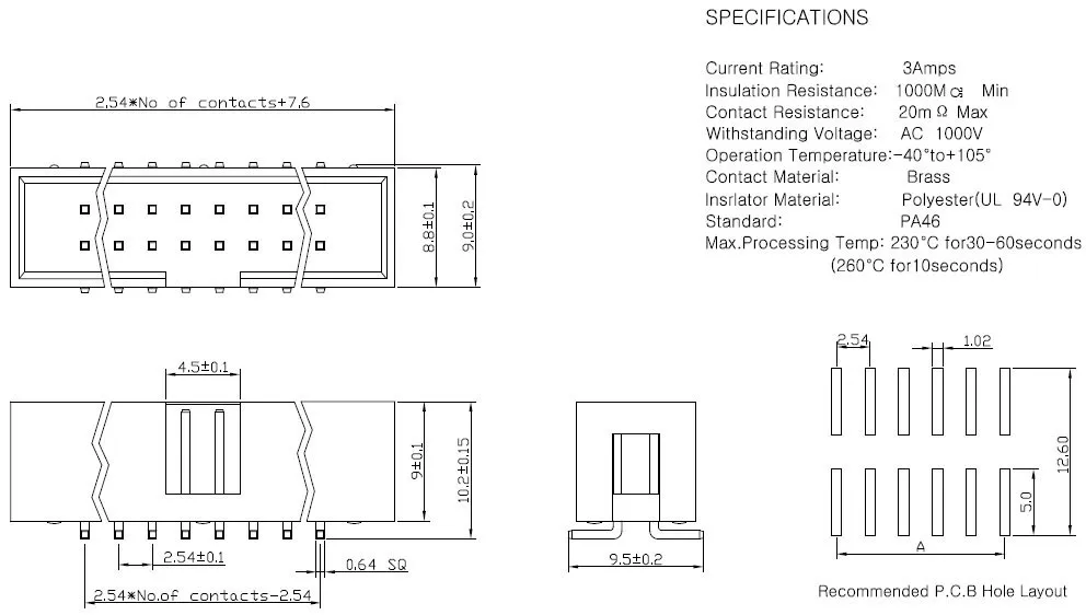 10 шт. в партии 2,54 мм шаг 2x7 Pin 14 Pin SMT SMD Мужской Shrouded IDC Шлейф разъем