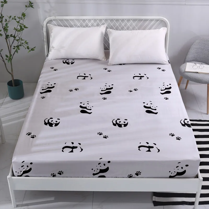 Панда печать кровать наматрасник протектор Воздухопроницаемый домашний текстиль наматрасник Захваты постельное белье с эластичным