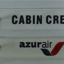 Кабина команда Azur Air Пользовательский логотип вышивка ткань брелок персонализированные подарки