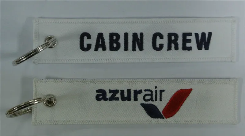 Cabin Crew Azur Air Custom Logo Embroidery Fabric Keychain ...