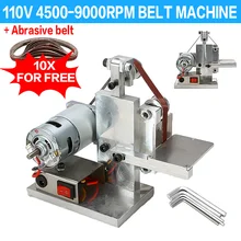 110-240 В Электрический ленточный шлифовальный станок, шлифовальная полировальная машинка, точилка для краев ножей, деревообрабатывающий металлический шлифовальный станок, 10 Абразивных Лент