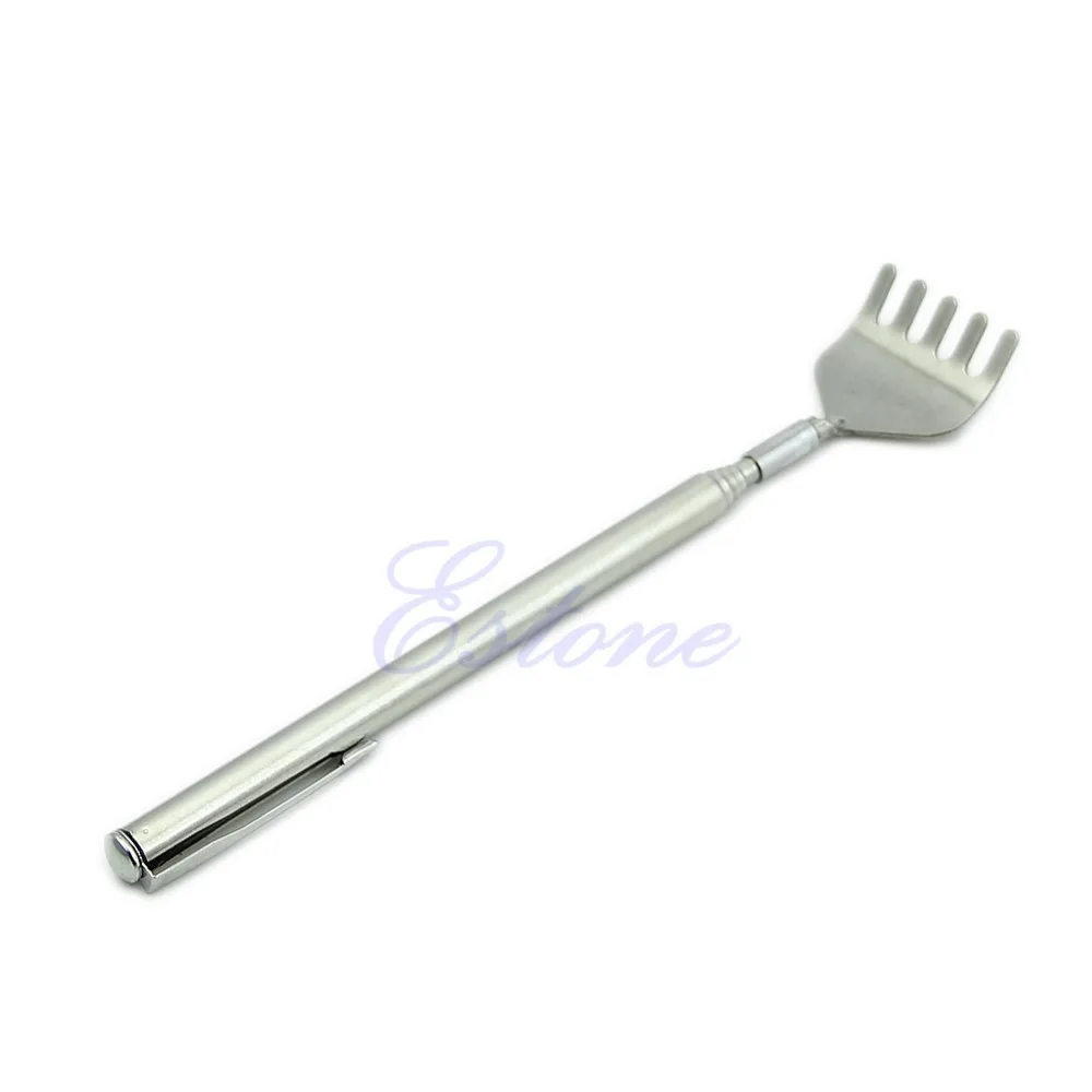 

New Stainless Steel Telescopic Portable Pen Clip Back Scratcher Relieve Itching
