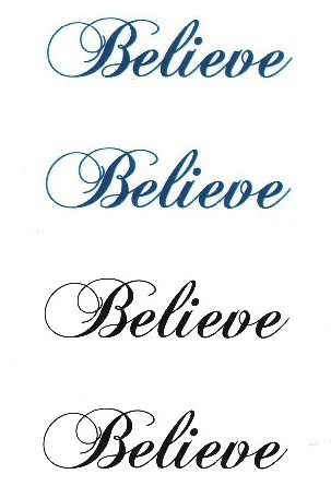 Believe Temporary Tattoo / word tattoo / script tattoo / handwriting tattoo