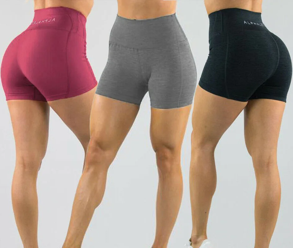 

Women's Shorts Elastic High Waist Hot Shorts Fitness Gym Yoga Hot Shorts Sports Training Exercise Solid Shorts