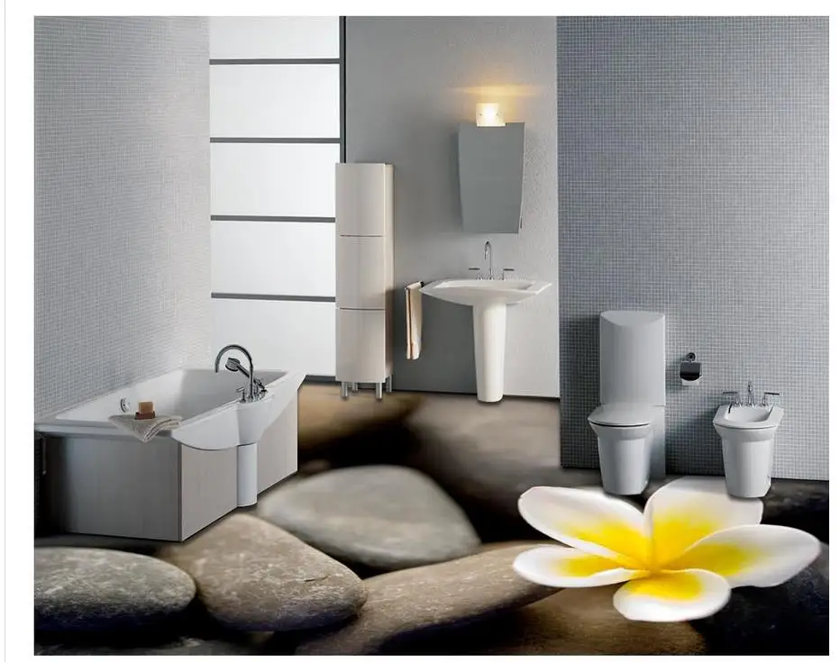 

Custom photo floor wallpaper 3d self-adhesive 3D floor Home Decoration PVC waterproof floor 3D rose petals dew